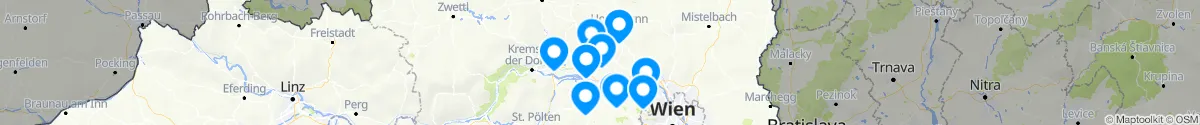 Kartenansicht für Apotheken-Notdienste in der Nähe von Königsbrunn am Wagram (Tulln, Niederösterreich)